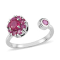 D'Joy Niassa Ruby (FF) July Birthstone Anxiety Spinner Openable Band Ring in Platinum Over Sterling Silver (Medium Adjustable Size 6-8) 1.10 ctw (Size 5.0) 1.10 ctw - Sticky add to cart bar