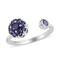 Masoala Sapphire (D) September Birthstone Anxiety Spinner Openable Band Ring in Platinum Over Sterling Silver (Large Adjustable Size 9-11) (Size 8.0) 1.10 ctw - Sticky add to cart bar