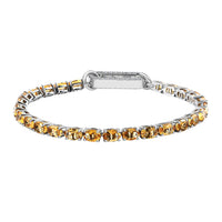 Amethyst and Simulated Diamond Fancy Bracelet in Platinum Over Sterling Silver (7.25 In) 9.85 Grams 11.50 ctw