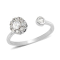White Zircon Birthstone Anxiety Spinner Openable Band Ring in Platinum Over Sterling Silver (Medium Adjustable Size 9-11) 0.90 ctw (Size 11) - Sticky add to cart bar