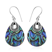 Abalone Shell Earrings in Sterling Silver
