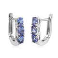 AAA Tanzanite Huggie Hoop Earrings in Platinum Over Sterling Silver 1.00 ctw - Sticky add to cart bar