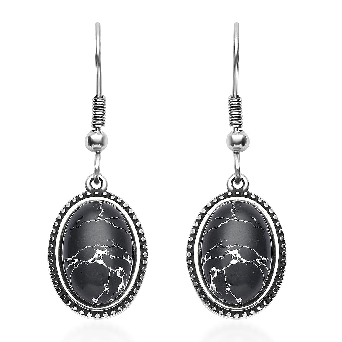 TLV Simulated Red Carnelian Earrings in Stainless Steel 7.60 ctw