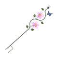 Pink Solar Metal Butterfly and Flower with Double Wind Spinner Stake (11"x2"x51.5") - Sticky add to cart bar