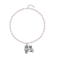 Lapis Lazuli, White and Black Austrian Crystal Owl Couple Necklace 18-20 Inches in Silvertone 90.00 ctw - Sticky add to cart bar