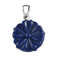 Freshened Lapis Lazuli Carved Fancy Pendant in Sterling Silver 13.25 ctw