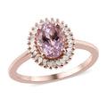 Premium Martha Rocha Kunzite and Diamond Halo Ring in Vermeil Rose Gold Over Sterling Silver (Size 7.0) 1.90 ctw - Sticky add to cart bar