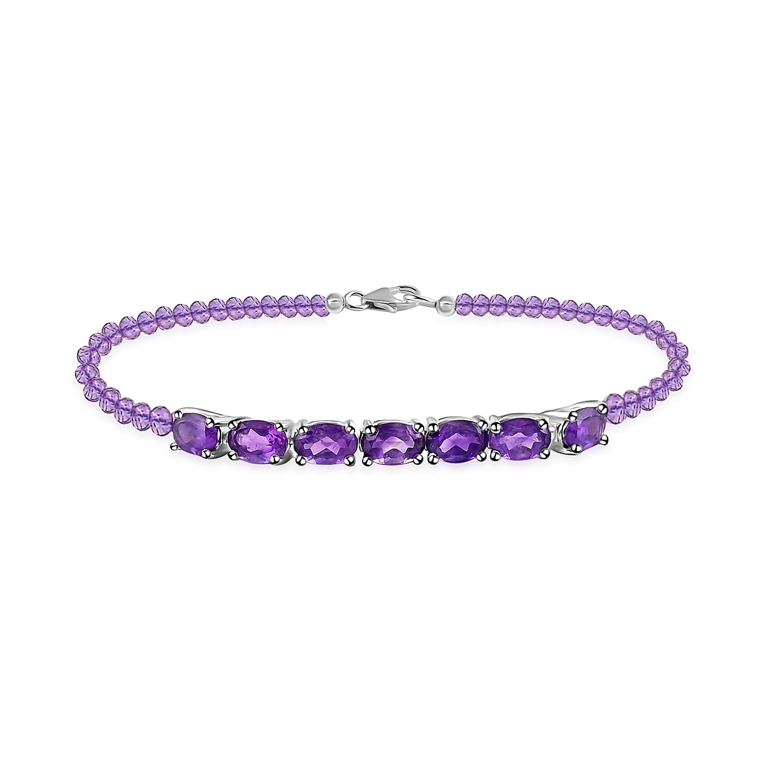 DOORBUSTER Amethyst Bracelet in Sterling Silver (7.25 In) 12.80 ctw
