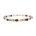D'Joy Multi Gemstone 15.30 ctw Bracelet in Sterling Silver (7.25 In) - Sticky add to cart bar