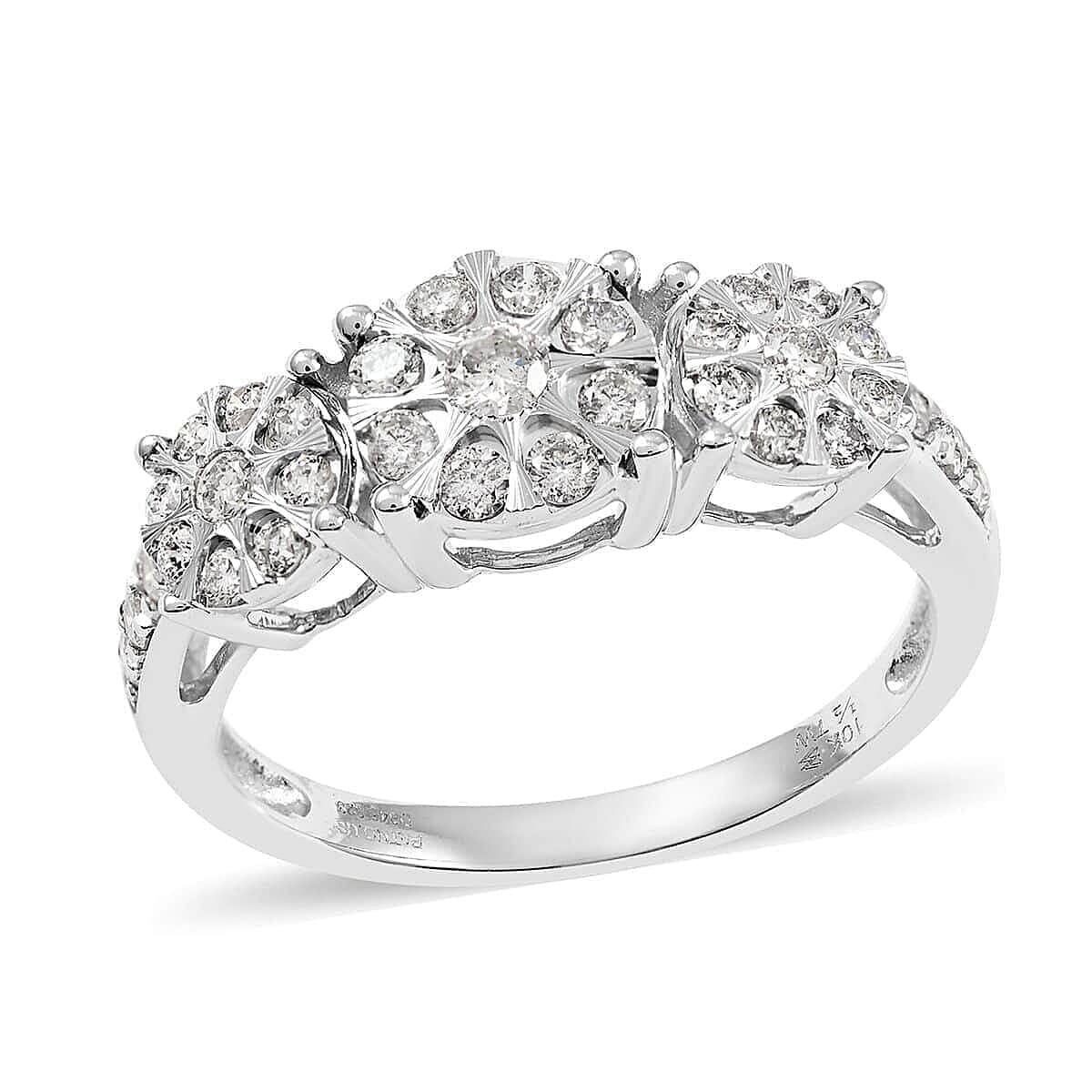10K White Gold Diamond Ring 0.50 ctw