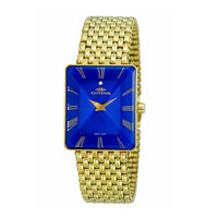 ONISS Austrian Crystal Swiss Movement Sunray Blue Dial Watch in ION Plated YG Stainless Steel Strap (27 mm)