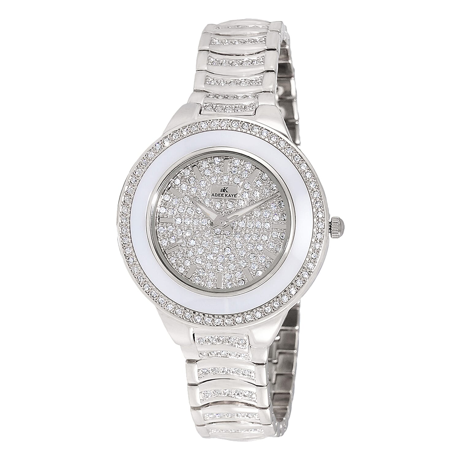 ADEE KAYE Austrian Crystal Japan Quartz Movement Watch in Stainless Steel Strap (38 mm)