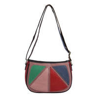 CHAOS Multi Color Lemon Slice Inspired Pattern Genuine Leather Crossbody Bag (10.5"x4"x7") with Long Strap