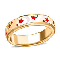 Sterling Silver Moon Star Spinner Band Ring (4.90 g)