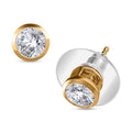 Moissanite (Rnd 5.5mm) Solitaire Stud Earrings in 14K YG Over Sterling Silver 1.15 ctw - Sticky add to cart bar