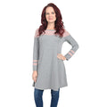 THYME & HONEY Gray Tunic with Pink Detail - Large - Sticky add to cart bar
