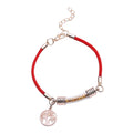 Tree of Life Milan Rope Bracelet with Glass Tube in Rosetone and ION Plated Rose Gold Stainless Steel (7.50 In) - Sticky add to cart bar