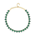 Aqua Blue Color Glass Heart Necklace 20-22 Inches in Silvertone - Sticky add to cart bar