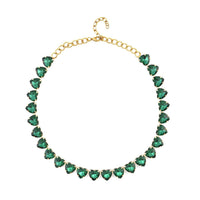 Aqua Blue Color Glass Heart Necklace 20-22 Inches in Silvertone