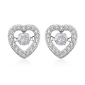 Simulated Diamond Heart Shape Dancing Earrings in Rhodium Over Sterling Silver 1.50 ctw - Sticky add to cart bar