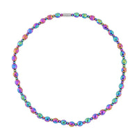 Magic Color Plated Hematite Beaded Necklace 20 Inches in Silvertone 323.00 ctw