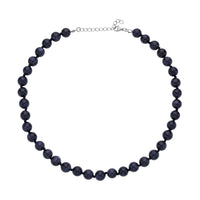Blue Sandstone Beaded Knotted Necklace 18-20 Inches in Stainless Steel 227.50 ctw