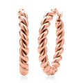 20mm Twisted Hoop Earrings in ION Plated YG Stainless Steel - Sticky add to cart bar