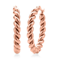 20mm Twisted Hoop Earrings in ION Plated YG Stainless Steel
