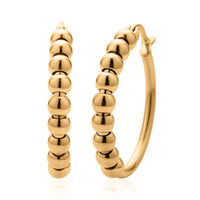 25mm Beaded Hoop Earrings in ION Plated RG Stainless Steel