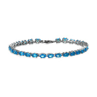 Malgache Neon Apatite Tennis Bracelet in Platinum Over Sterling Silver (6.50 In) (Delivery in 5-7 Business Days) 7.00 ctw