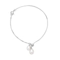 Freshwater Pearl Extender Snake Chain with Spring Lock in Rhodium Over Sterling Silver - Sticky add to cart bar