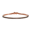 Natural Champagne Diamond Tennis Bracelet in Vermeil Rose Gold Over Sterling Silver (7.50 In) 4.00 ctw - Sticky add to cart bar