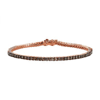 Natural Champagne Diamond Tennis Bracelet in Vermeil Rose Gold Over Sterling Silver (7.50 In) 4.00 ctw
