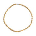 Yellow Gold Color Plated Hematite Beaded Necklace 20 Inches in Silvertone 323.00 ctw - Sticky add to cart bar
