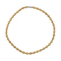 Yellow Gold Color Plated Hematite Beaded Necklace 20 Inches in Silvertone 323.00 ctw