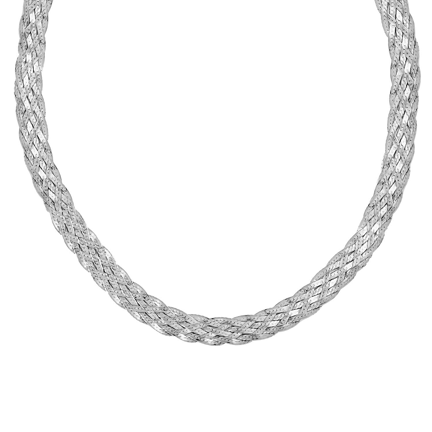 Sterling Silver 5.1mm Braided Herringbone Necklace 20 Inches 9.20 Grams