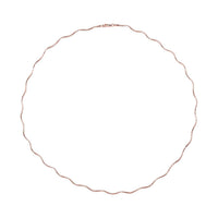 14K RG Over Sterling Silver 1.2mm 1 Row Spring Wave Omega Necklace (18 Inches) (4.6 g)