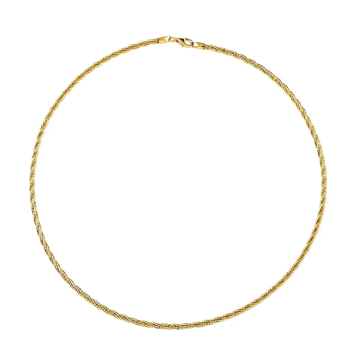 Rhodium Over Sterling Silver 2.7mm 3 Row Twist Spring Omega Necklace 18 Inches 12.60 Grams