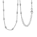 Sterling Silver 3mm Station Oval Moon Diamond Cut Chain Necklace 18-20 Inches 4.40 Grams - Sticky add to cart bar