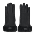 Black Cashmere Warm Gloves with Faux Fur and Equipped Touch Screen Friendly (9.2"x3.54") - Sticky add to cart bar