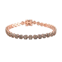 Natural Champagne Diamond 4.50 ctw Tennis Bracelet, 14K Rose Gold Plated Sterling Silver Bracelet, Diamond Jewelry For Her (7.50 In)