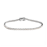 18K White Gold Natural Champagne Diamond Tennis Bracelet (7.25 In) 4.75 Grams 2.00 ctw