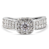J Francis Embellished with Zirconia by Swarovski 1.80 ctw Ring in Platinum Over Sterling Silver (Size 11.5)