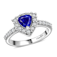 Tanzanite and Natural White Zircon Ring in Platinum Over Sterling Silver (Size 7.0) 1.10 ctw