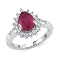 African Ruby and White Zircon 2.85 ctw Ring in Platinum Over Sterling Silver (Size 10.0) - Sticky add to cart bar