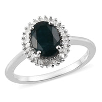 Malgache Neon Apatite and Diamond Halo Ring in Platinum Over Sterling Silver (Size 7.0) 1.40 ctw