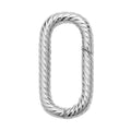 Rhodium Over Sterling Silver Rounded Rectangle Shape Clasp - Sticky add to cart bar