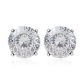 10K White Gold 120 Facets Moissanite Solitaire Stud Earrings 2.00 ctw - Sticky add to cart bar