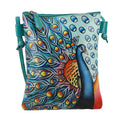 VIVID by SUKRITI Butterfly Theme Hand Painted Genuine Leather Crossbody Bag Size: 6.2(L) x 7.8(H) inches Color: Blue - Sticky add to cart bar
