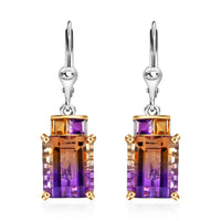 AAA Anahi Ametrine Earrings, Multi Gemstone Earrings, Lever Back Earrings, Sterling Silver Earrings 10.60 ctw